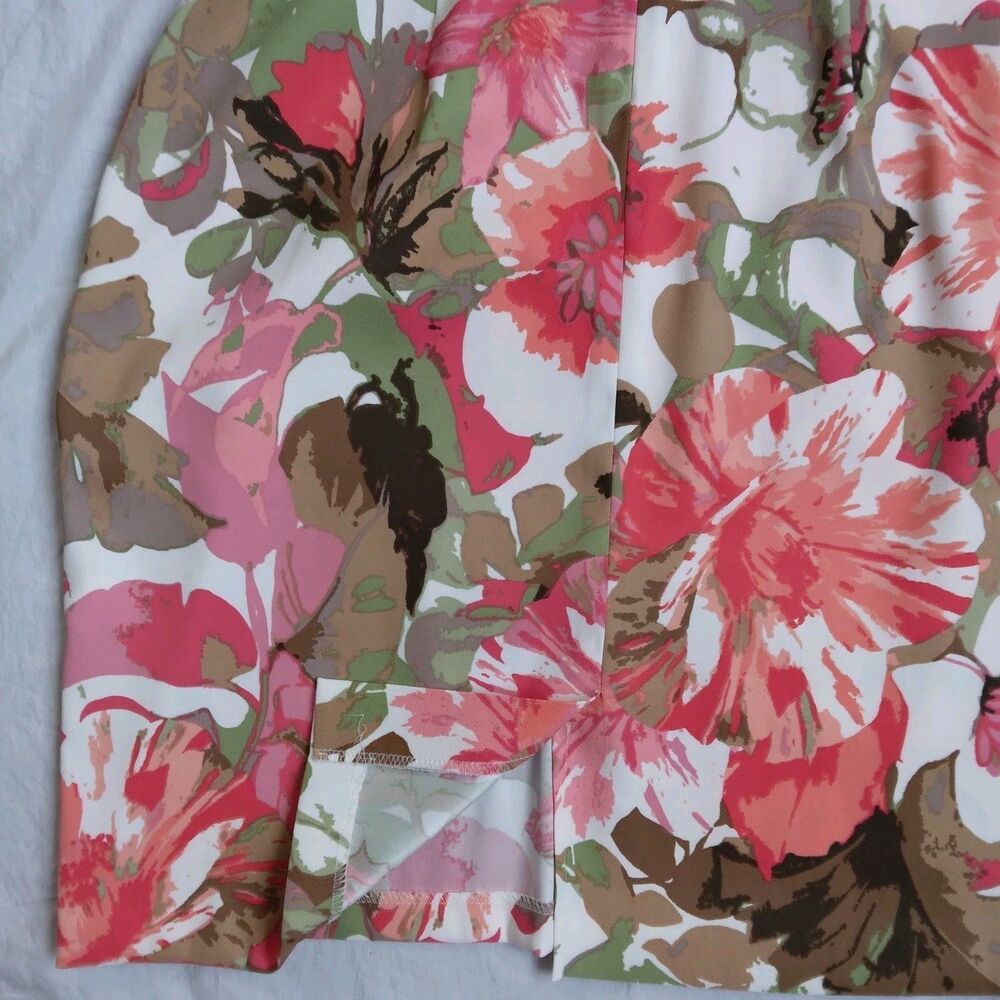 Connected Apparel Shift Dress Floral Tiered Career Workwear Women's Size 10 - Picture 10 of 10